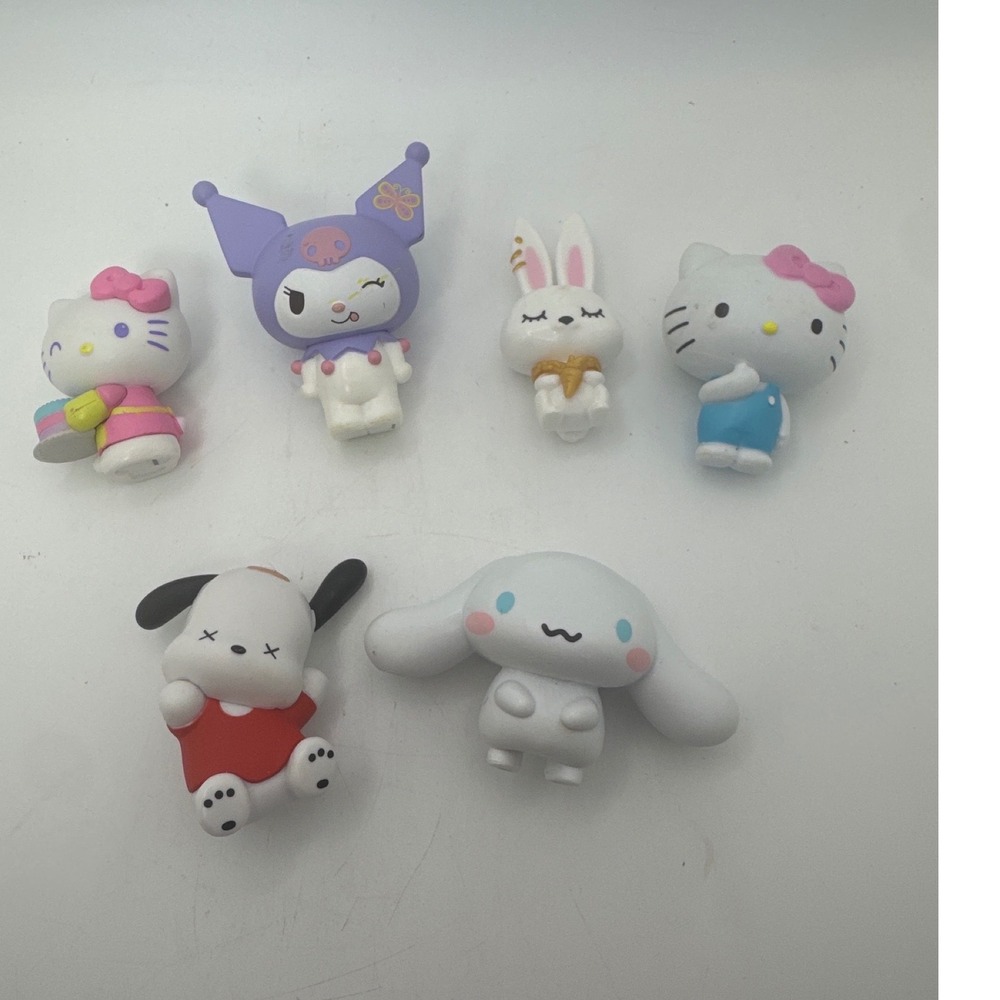 Sanrio Hello Kitty Kuromi Cinnamoroll Pochacco Figure Lot6pc Collectible Figures